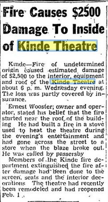 Kinde Theatre - April 1941 Fire (newer photo)